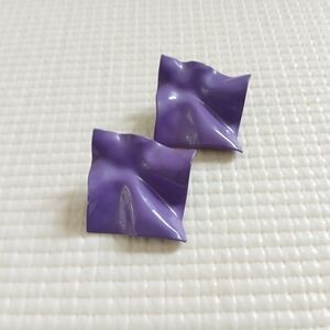 Vintage Purple  Enamel on metal earrings, funky design, mint